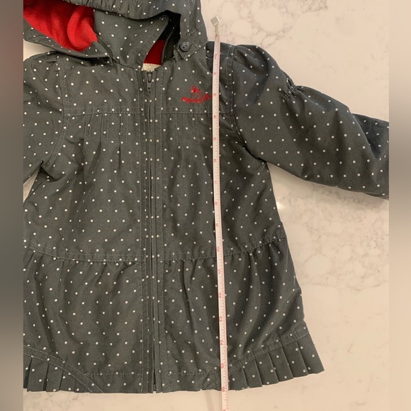 Mexx , girl size 9-12 months, charcoal grey white polka dot spring/fall jacket - Picture 12 of 13